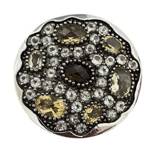 Designer Sima K SKJ Sterling Silver Multi Gemstone Ring, Size 7